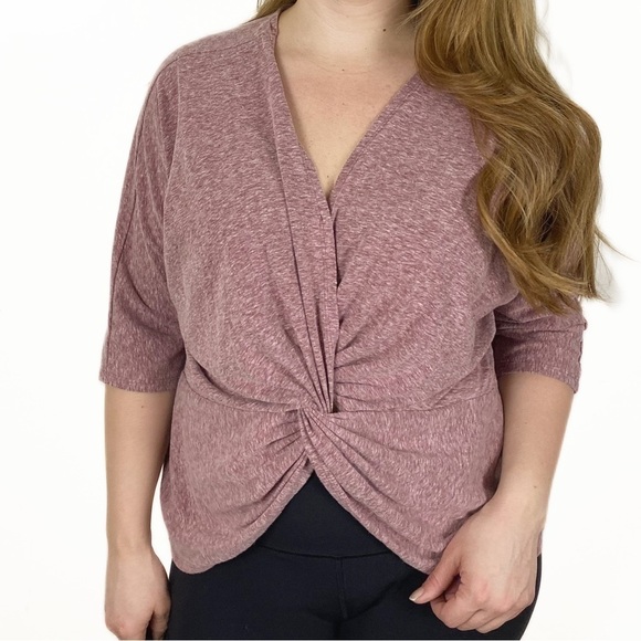 UMGEE Heathered Twist Front Top Size Medium Casual boho Bohemian - Picture 1 of 6